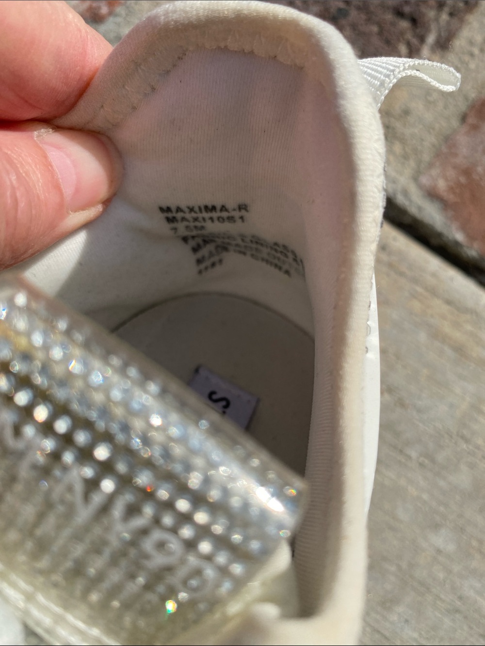 Steve Madden White Crystal Embellished Chunky Sneakers - Picture 12 of 16